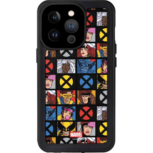 Marvel X-Men Pattern iPhone 15 Pro Waterproof Case