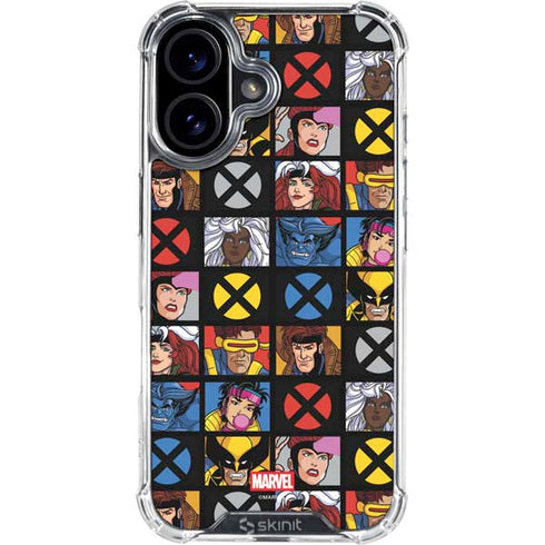 Marvel X-Men Pattern iPhone 16 Clear Case