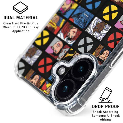 Marvel X-Men Pattern iPhone 16 Clear Case