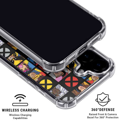 Marvel X-Men Pattern iPhone 16 Plus Clear Case