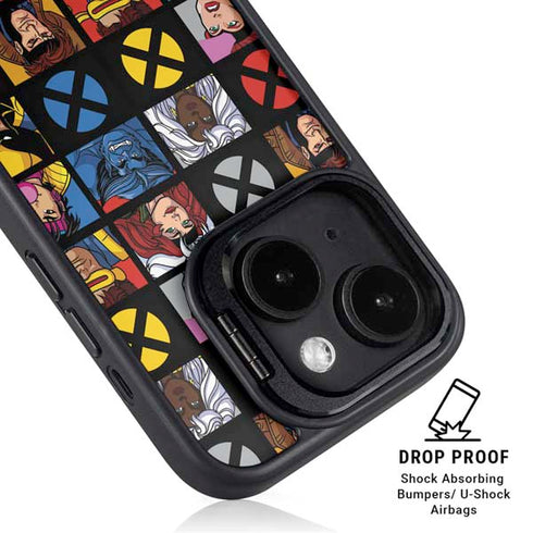Marvel X-Men Pattern iPhone 16 Plus Kickstand Case