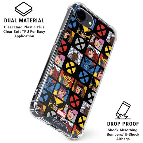 Marvel X-Men Pattern iPhone 16e Clear Case