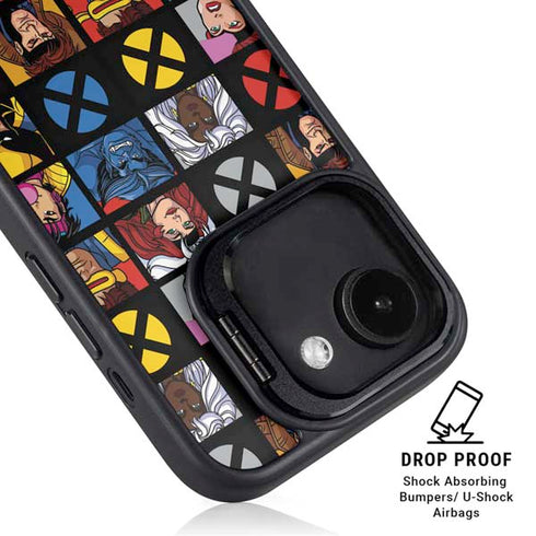 Marvel X-Men Pattern iPhone 16e Kickstand Case