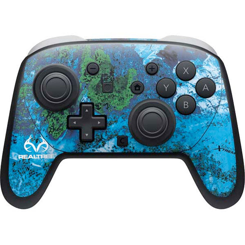 RealTree Xtreme Blue Camo Nintendo Switch 2 (2025) Pro Controller Skin