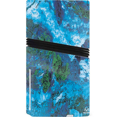 RealTree Xtreme Blue Camo PS5 Pro Disk Bundle Skin