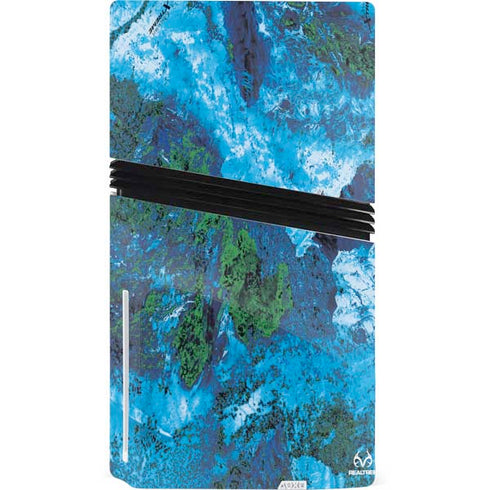 RealTree Xtreme Blue Camo PS5 Pro Disk Console Skin