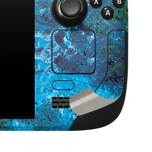RealTree Xtreme Blue Camo Steam Deck Handheld Gaming Computer Skin
