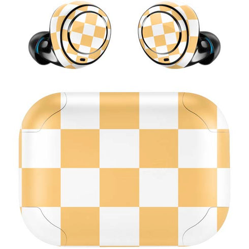 Yellow and White Checkerboard Amazon Echo Buds Skin
