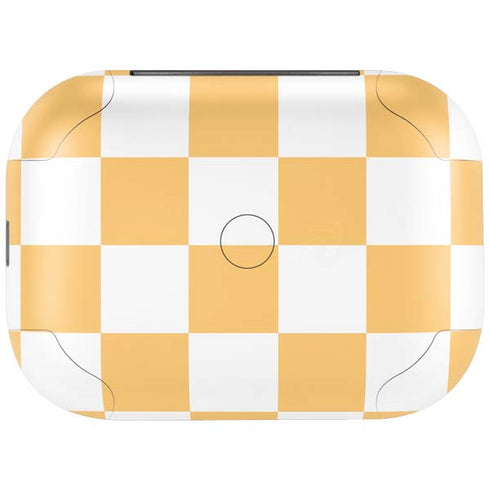 Yellow and White Checkerboard Amazon Echo Buds Skin