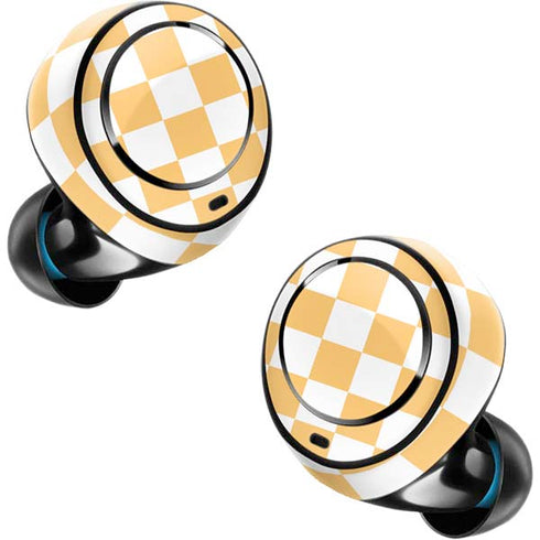 Yellow and White Checkerboard Amazon Echo Buds Skin
