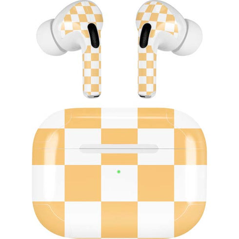 Yellow and White Checkerboard AirPods Skins