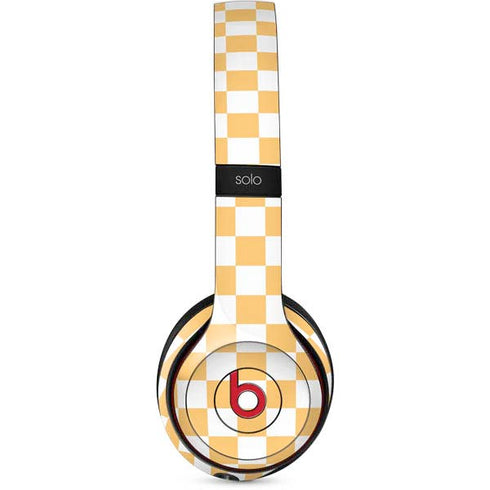 Yellow and White Checkerboard Beats Solo 3 Wireless Skin