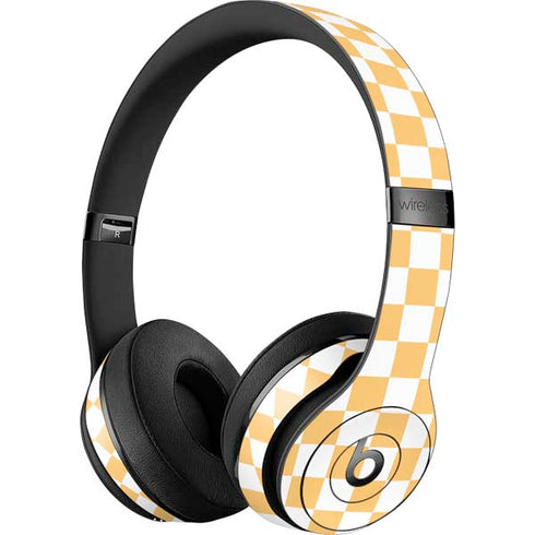 Yellow and White Checkerboard Beats Solo 3 Wireless Skin