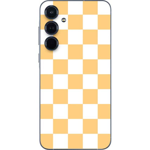 Yellow and White Checkerboard Galaxy A35 5G Skin