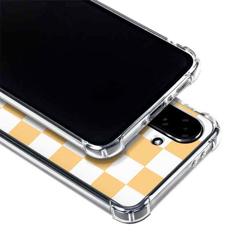 Yellow and White Checkerboard Galaxy A36 5G Clear Case