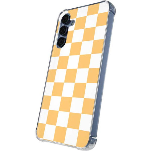 Yellow and White Checkerboard Galaxy A55 5G Clear Case