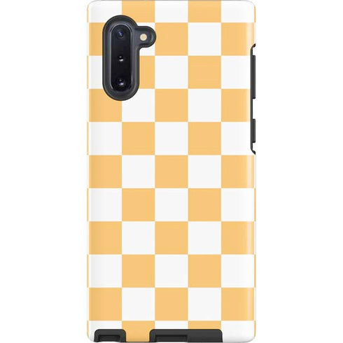 Yellow and White Checkerboard Galaxy Cases