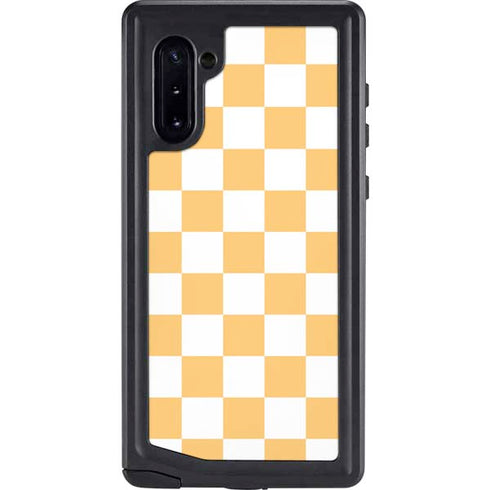 Yellow and White Checkerboard Galaxy Cases