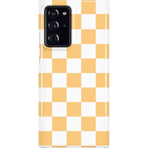 Yellow and White Checkerboard Galaxy Cases