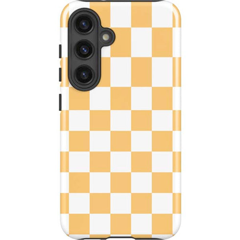 Yellow and White Checkerboard Galaxy S25 Plus Impact Case
