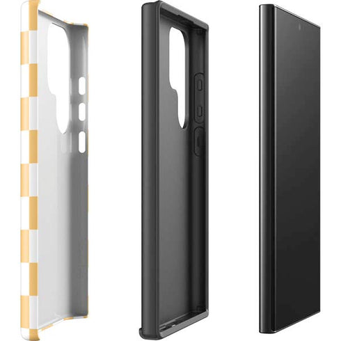 Yellow and White Checkerboard Galaxy S25 Ultra Impact Case