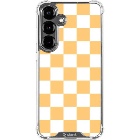 Yellow and White Checkerboard Galaxy S26 Clear Case