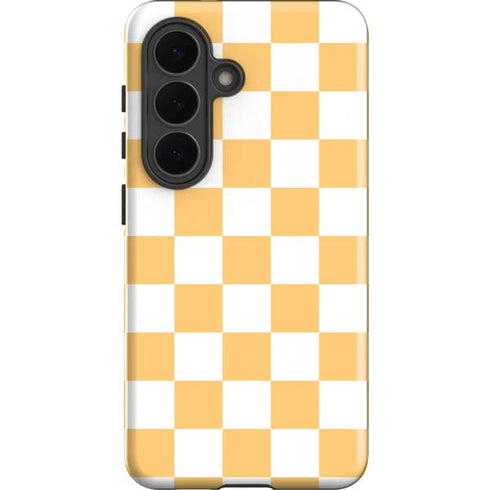 Yellow and White Checkerboard Galaxy S26 Impact Case
