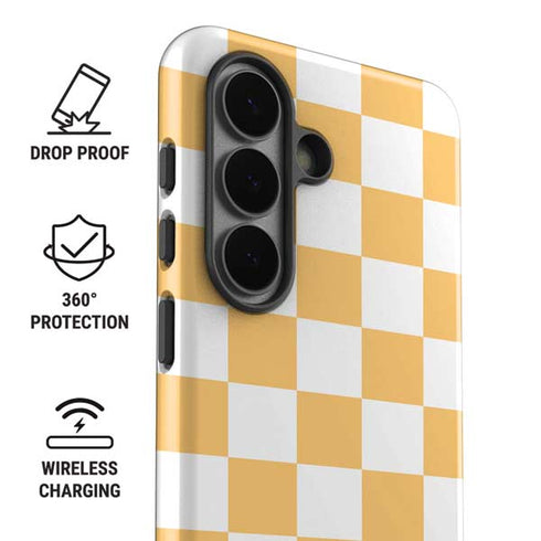 Yellow and White Checkerboard Galaxy S26 Impact Case
