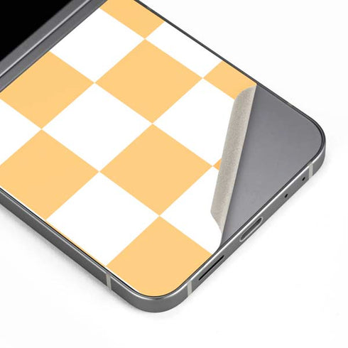 Yellow and White Checkerboard Galaxy Z Flip6 Skin