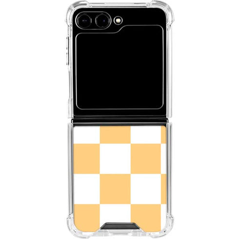 Yellow and White Checkerboard Galaxy Z Flip6 Clear Case