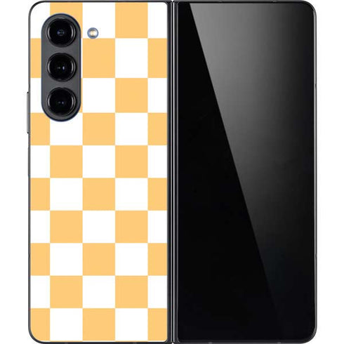 Yellow and White Checkerboard Galaxy Z Fold5 5G Skin