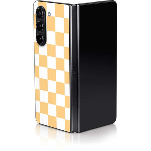 Yellow and White Checkerboard Galaxy Z Fold5 5G Skin