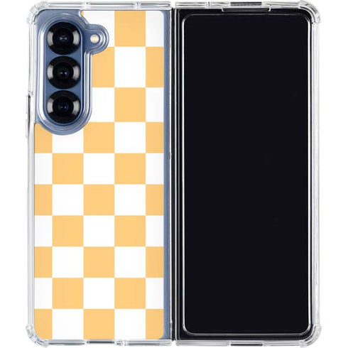 Yellow and White Checkerboard Galaxy Z Fold6 Clear Case