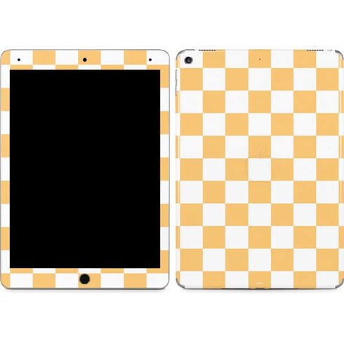 Yellow and White Checkerboard iPad Skins