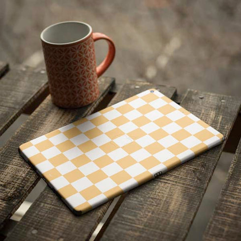 Yellow and White Checkerboard iPad Skins