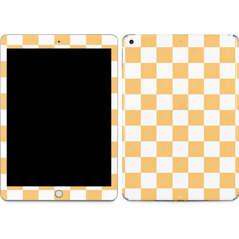 Yellow and White Checkerboard Apple iPad Skin