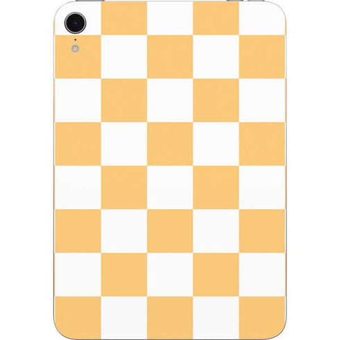 Yellow and White Checkerboard Apple iPad Mini Skin
