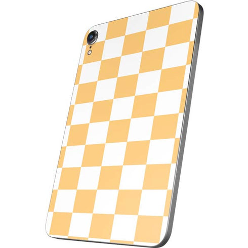 Yellow and White Checkerboard Apple iPad Mini Skin