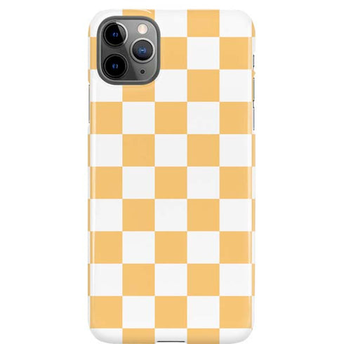 Yellow and White Checkerboard iPhone Cases