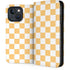 Yellow and White Checkerboard iPhone 14 Plus Folio Case