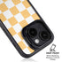 Yellow and White Checkerboard iPhone 14 Plus Kickstand Case