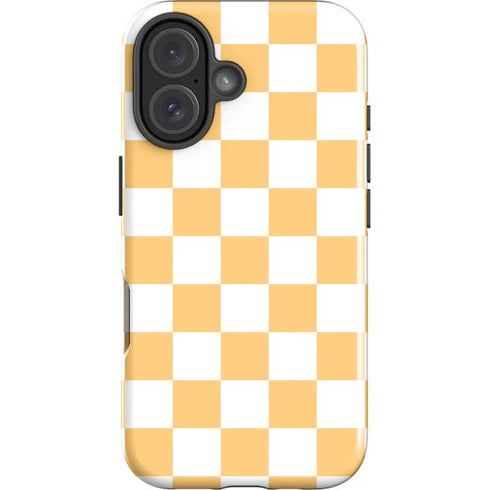 Yellow and White Checkerboard iPhone 16 Impact Case