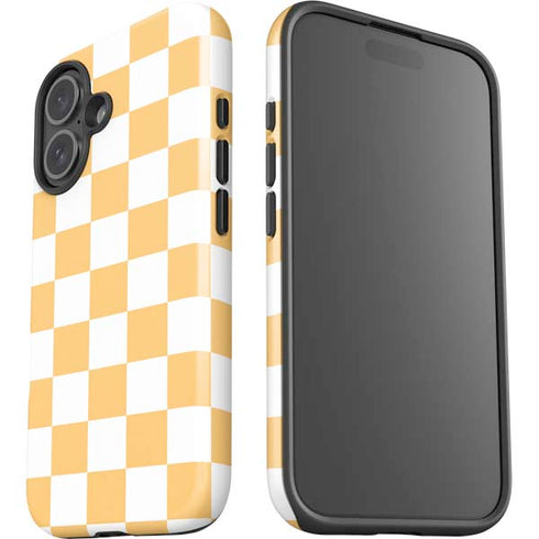 Yellow and White Checkerboard iPhone 16 Impact Case