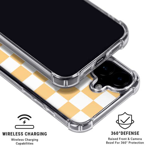 Yellow and White Checkerboard iPhone 16 Plus MagSafe Case