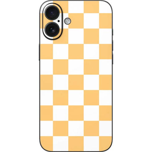 Yellow and White Checkerboard iPhone 16 Plus Skin