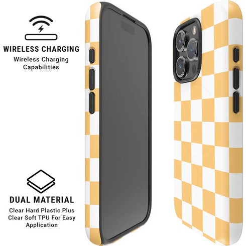 Yellow and White Checkerboard iPhone 16 Pro Magsafe Impact Case