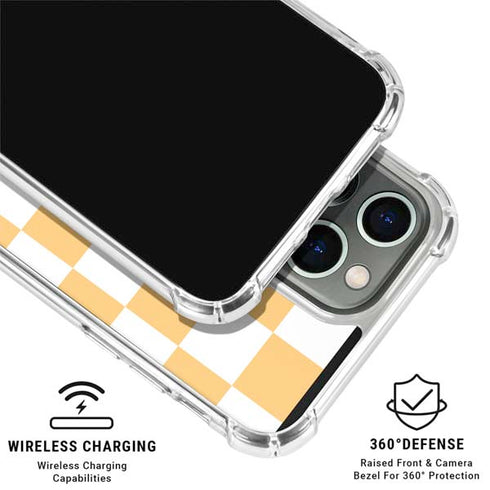 Yellow and White Checkerboard iPhone 16 Pro Max Clear Case
