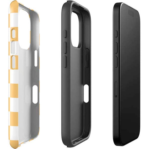 Yellow and White Checkerboard iPhone 16 Pro Max Impact Case
