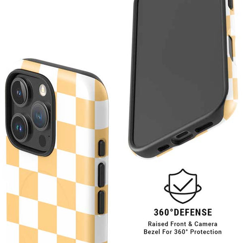Yellow and White Checkerboard iPhone 16 Pro Max Magsafe Impact Case