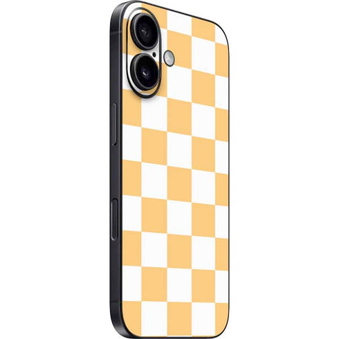 Yellow and White Checkerboard iPhone 16 Skin